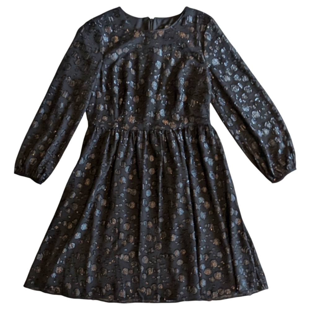 J.Crew Metallic Dot Jacquard Dress | Size 6 | Holiday Party Long Sleeve - Picture 10 of 16